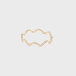 Women's Dainty Gold Wave Ring - Size 8